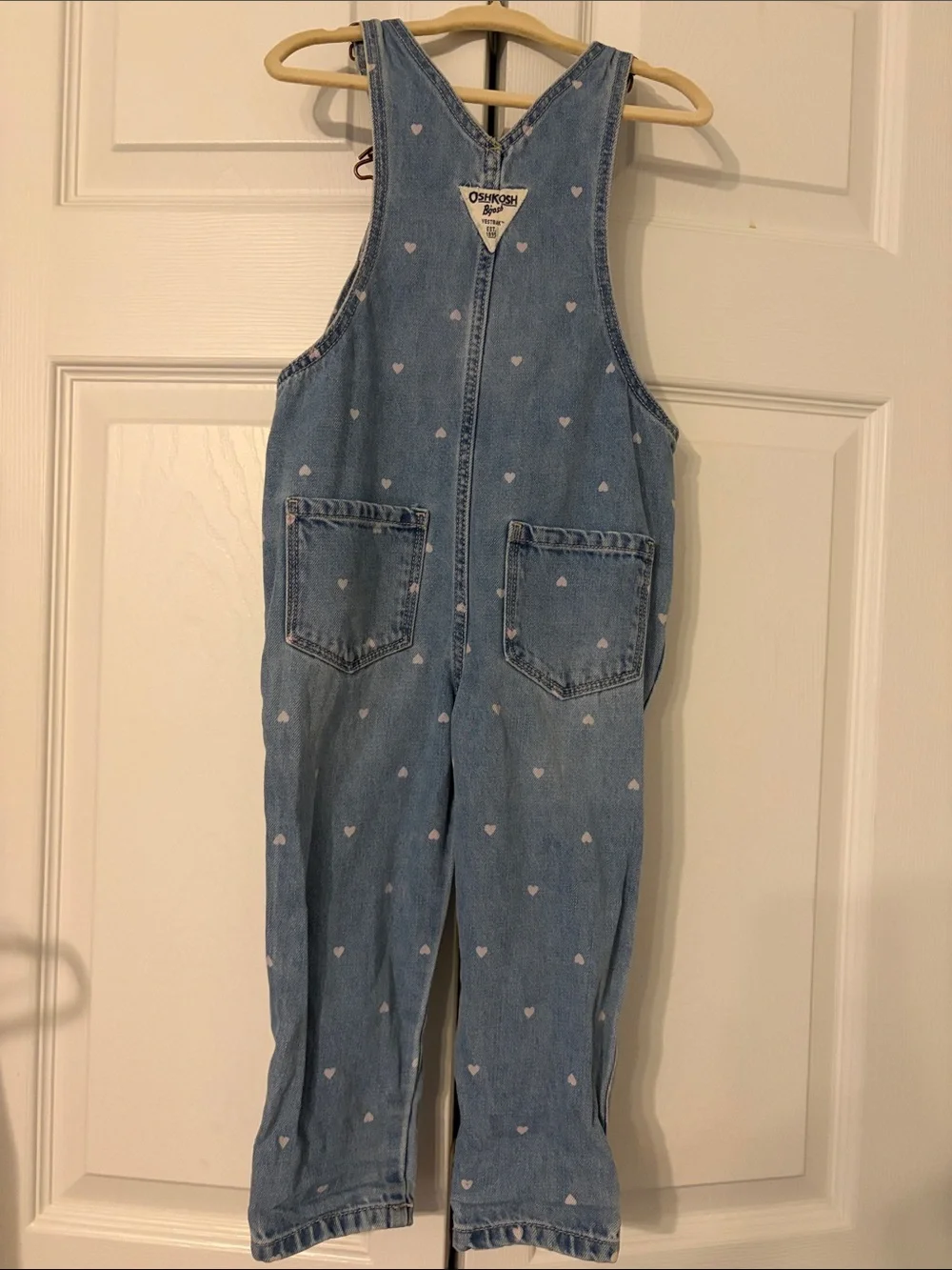 OshKosh B'gosh Overalls with Heart Bib And Heart Pattern All Over Size 2T